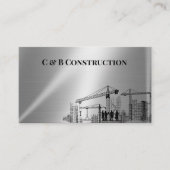 鋼モダン金属背景建築会社 名刺 (正面)