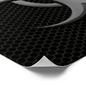 鋼効果を持つ工業用バイオハザードのシンボル ポスター (角)