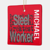 鋼材労働者の超並外カスタム セラミックオーナメント (左)