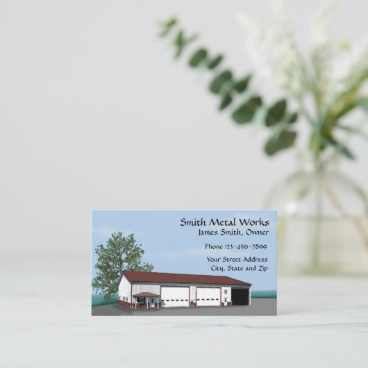 鋼板建築業の名刺 名刺 (スタンド正面)