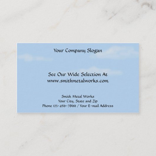 鋼板建築業の名刺 名刺 (裏面)