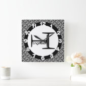 鋼梁の設計パターン スクエア壁時計 (ホーム)