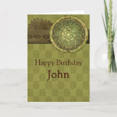 鋼男らし材とギアとの誕生日 カード (正面)