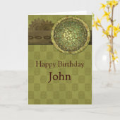 鋼男らし材とギアとの誕生日 カード (黄色い花)