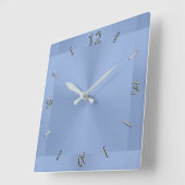 鋼色のモダンな金属柱時計 スクエア壁時計 (傾斜)