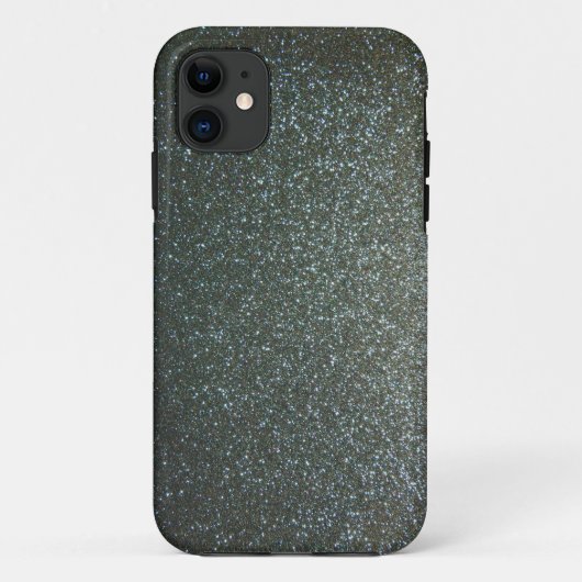 鋼色の灰色のフェイクなグリッター Case-Mate iPhoneケース (裏面)