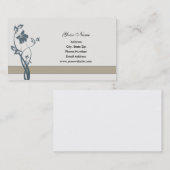 鋼色の花の名刺 名刺 (正面/裏面)