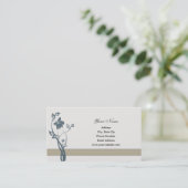 鋼色の花の名刺 名刺 (スタンド正面)