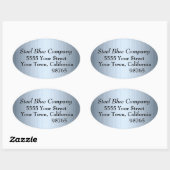 鋼色の金属の宛名ラベルのステッカー 楕円形シール (シート)