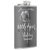 鋼製結婚バラ11周年記念 フラスク (右)
