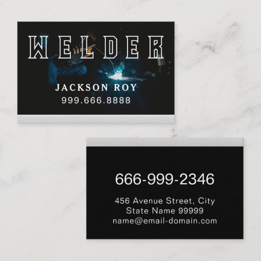 鋼金属加工品溶接サービス溶接機 名刺 (正面/裏面)