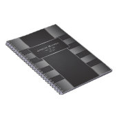 鋼鉄および黒のストライブ柄 ノートブック (右側)