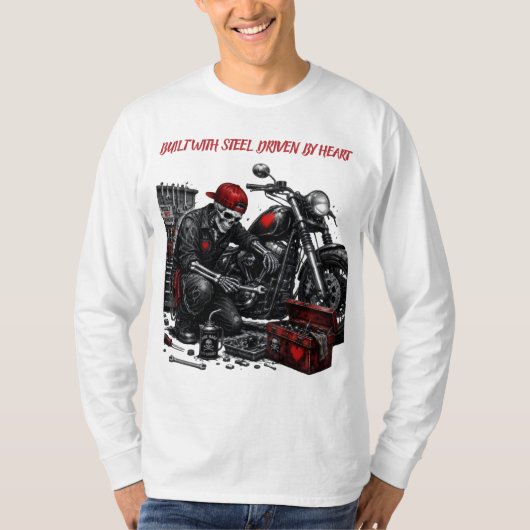 鋼鉄で造られ、心で駆動する。 Tシャツ (正面)