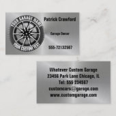 鋼鉄のガレージまたは車修理所有者車車輪 名刺 (正面/裏面)