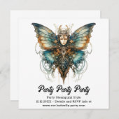 鋼鉄のスウィフト ペコック バタフライ スチームパンク ウェディング 案内状 (正面/裏面)