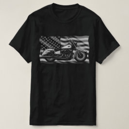 鋼鉄のストライプ上の自由のマシン パワーバイカー Tシャツ