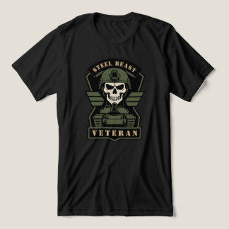 鋼鉄の獣戦車ベテラン戦術ドクロ トライブレンドTシャツ