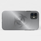 鋼鉄の生物学的災害［有害物質］の記号 Case-Mate iPhoneケース (裏面(横))