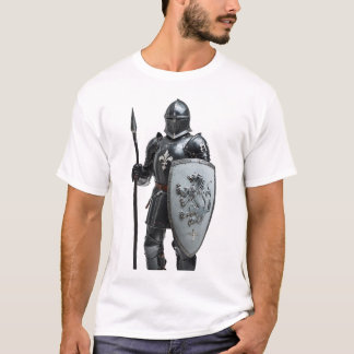 鋼鉄の鎧の戦士 | 中世の戦士イラスト Tシャツ