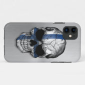 鋼鉄スカルのグラフィックのフィンランドの旗 Case-Mate iPhoneケース (裏面(横))