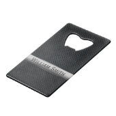 鋼鉄ストライプので暗い金属 クレジットカード栓抜き (裏面アングル)