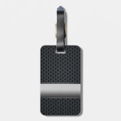 鋼鉄ストライプので暗い金属 ラゲッジタグ (裏面縦)