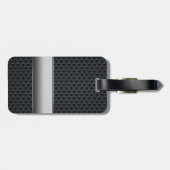 鋼鉄ストライプので暗い金属 ラゲッジタグ (裏面横)