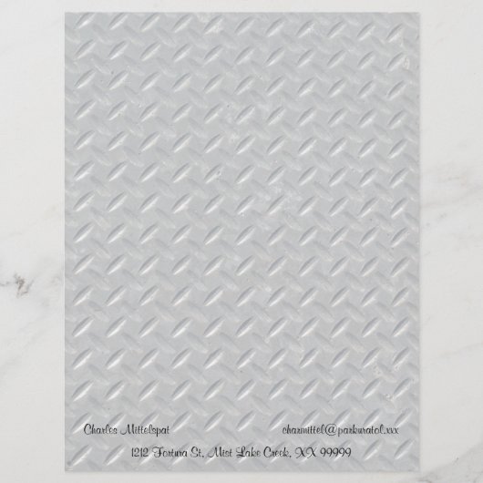 鋼鉄ダイヤモンドのプレートの背景 レターヘッド (正面)