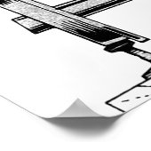 鋼鉄レール上の鋼鉄の車輪。 ポスター (角)