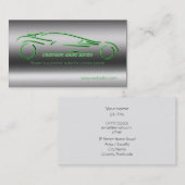 鋼鉄効果の自動車貿易車緑のSportscar 名刺 (正面/裏面)