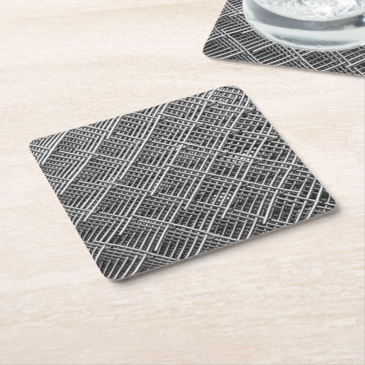 鋼鉄格子産業網パターン スクエアペーパーコースター (アングル)