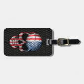 鋼鉄網のグラフィックの米国旗のスカル ラゲッジタグ (正面横)