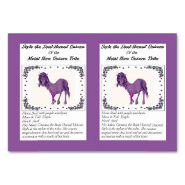 鋼鉄角状のユニコーンのトレーディングカードのスタイルを作って下さい テーブルナンバー