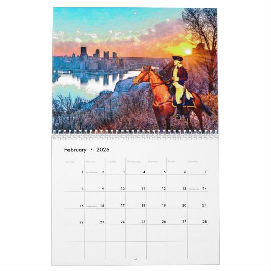 鋼鉄都市芸術家のイラストレーション2019のカレンダー カレンダー (2月 2026)