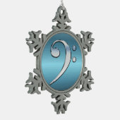 鋼鉄金属雪片の音楽ヘ音記号 スノーフレークピューターオーナメント (左)