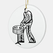 鋼鉄鍋プレーヤーの輪郭 セラミックオーナメント (左)