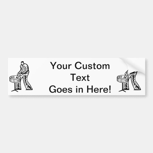 鋼鉄鍋プレーヤーの輪郭 バンパーステッカー (正面)