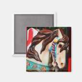 鋼静か回転木馬馬撮影マグネット マグネット (正面/裏面)
