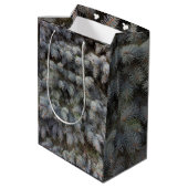 鋼、灰色、緑、青のトウヒの上品 ミディアムペーパーバッグ (裏面アングル)