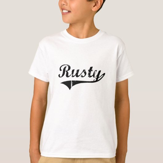 錆ついたクラシックなスタイルの名前 Tシャツ (正面)