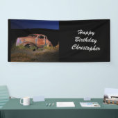 錆ついたクラシックカーのパーソナライズな誕生日 横断幕 (トレードショー)