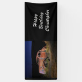 錆ついたクラシックカーのパーソナライズな誕生日 横断幕 (縦)