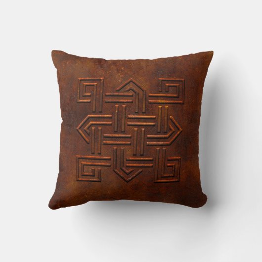 錆ついたケルト結び目模様の枕 クッション (裏面)