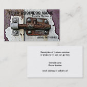 錆ついたスライド・ボルトロックの保証 名刺 (正面/裏面)