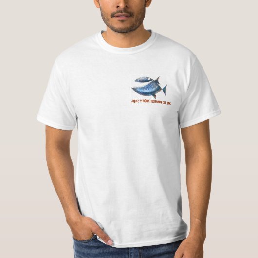 錆ついたホックの魚釣りの態度のワイシャツ Tシャツ (正面)