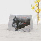 錆ついたポスト カード (黄色い花)