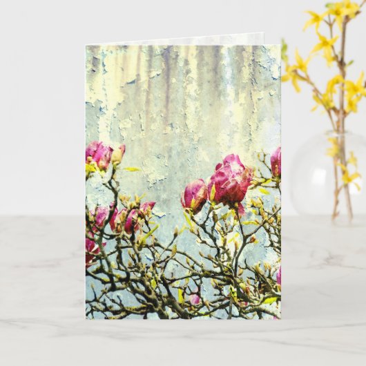 錆ついたマグノリア カード (黄色い花)