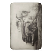 錆ついた古いトラックの焼損 バスマット (正面縦)