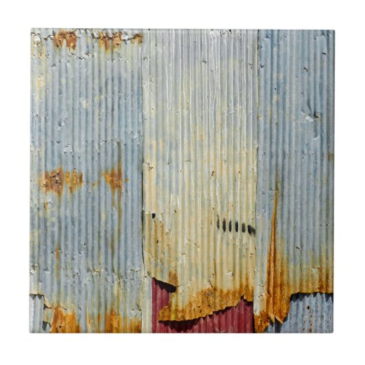 錆ついた古い金属の質 タイル (正面)