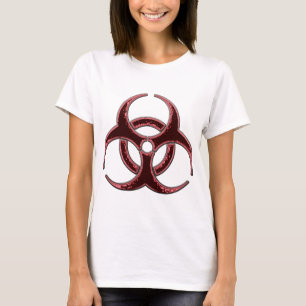 錆ついた生物危険の記号 Tシャツ